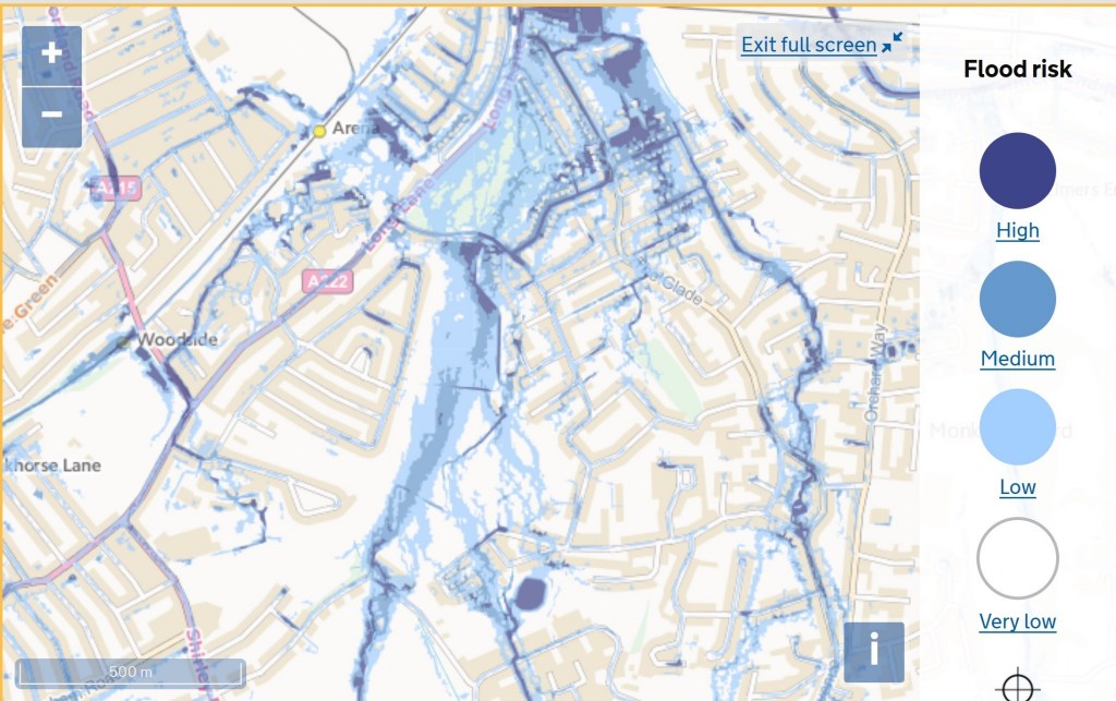Ashburton Playing Fields Flood Map